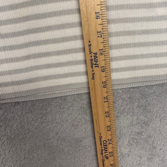 Madewell Sweater Womens S White Gray Viscose Short Sleeve Rib Tee Shirt NQ336 - Picture 6 of 10